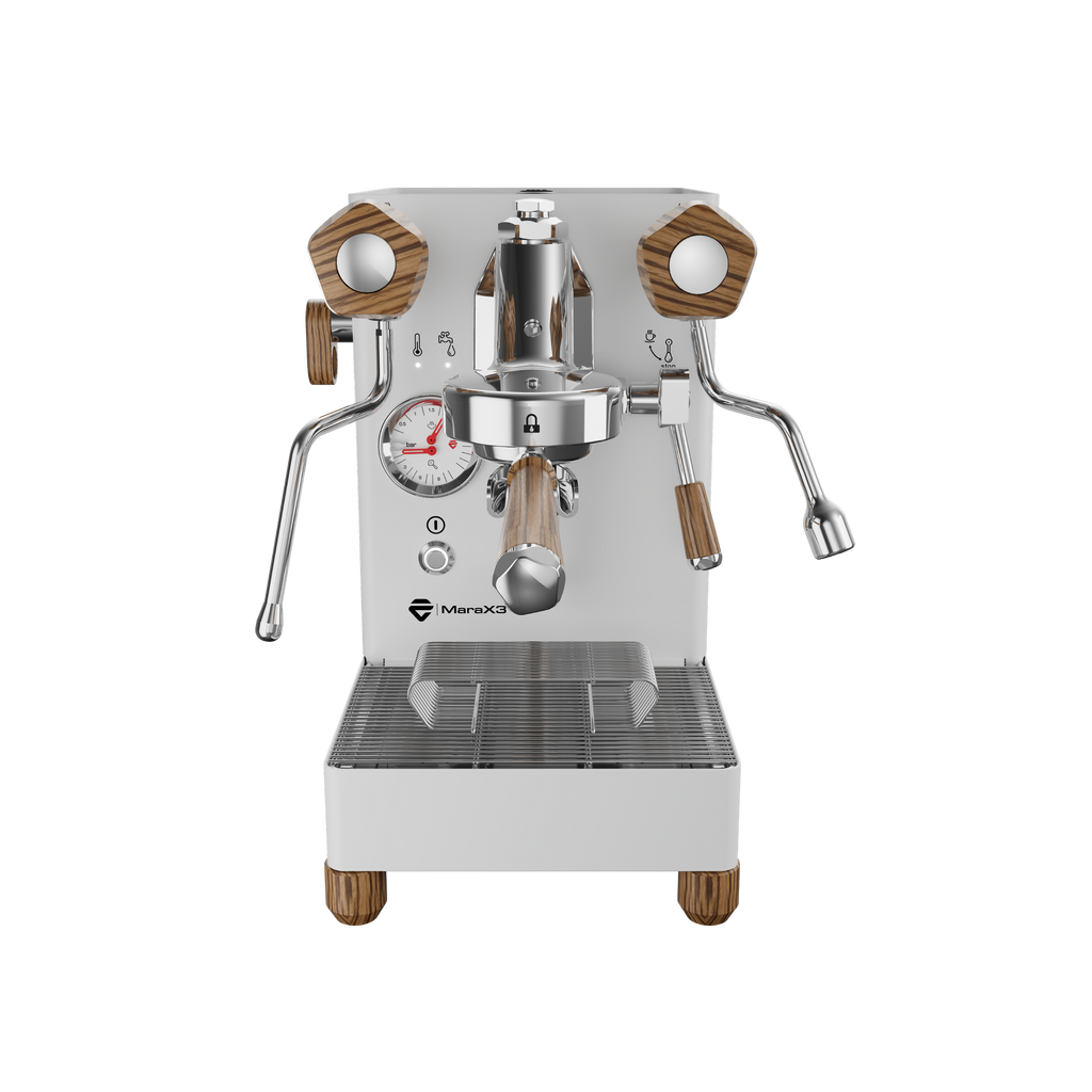 Lelit MaraX3 espresso machine in White, front view