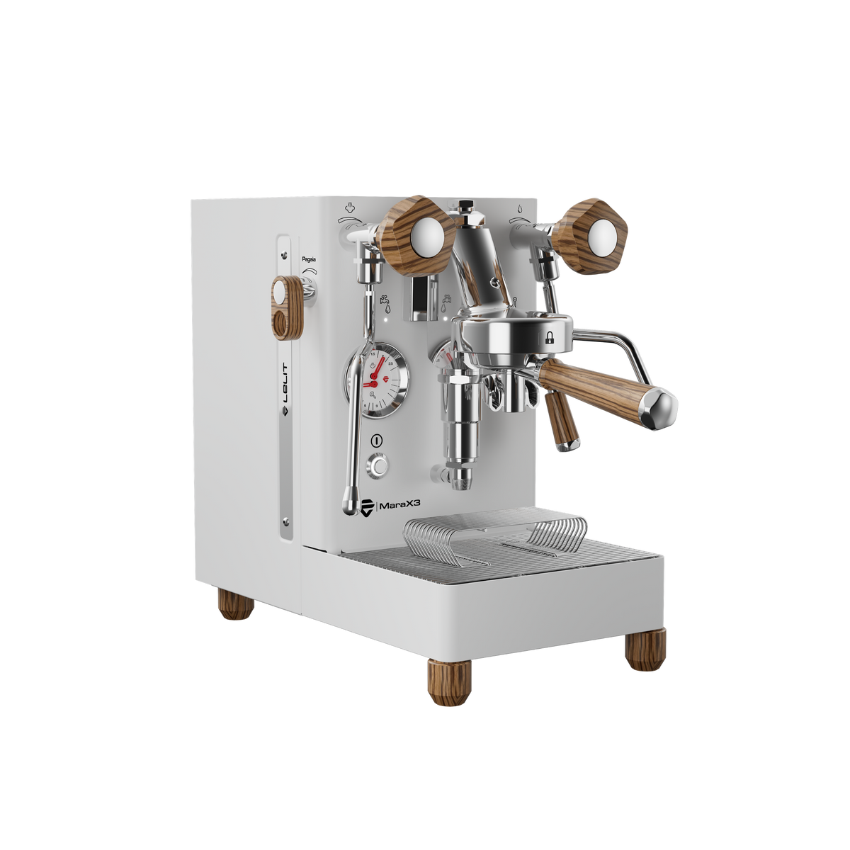 Lelit MaraX3 in White, three-quarter view