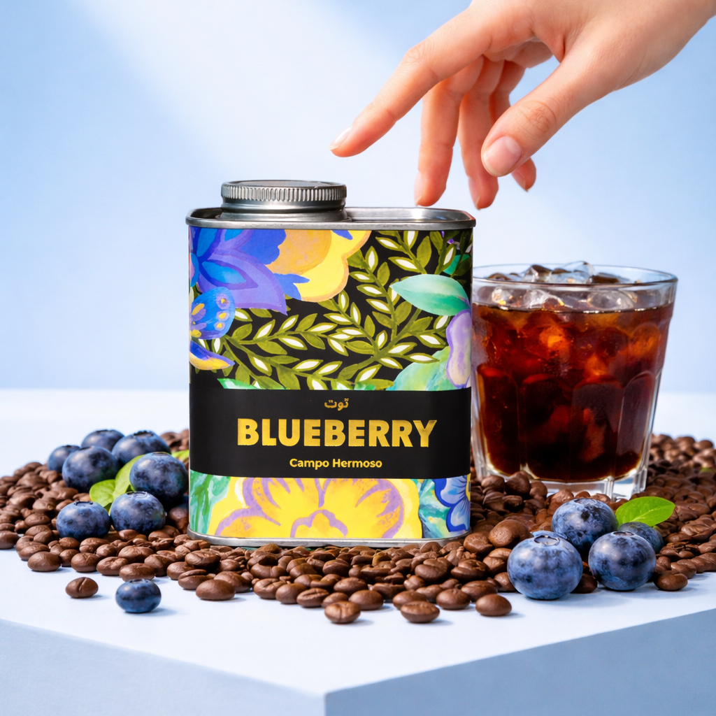 Blueberry co-fermented Colombian coffee by Emirati Coffee Co
