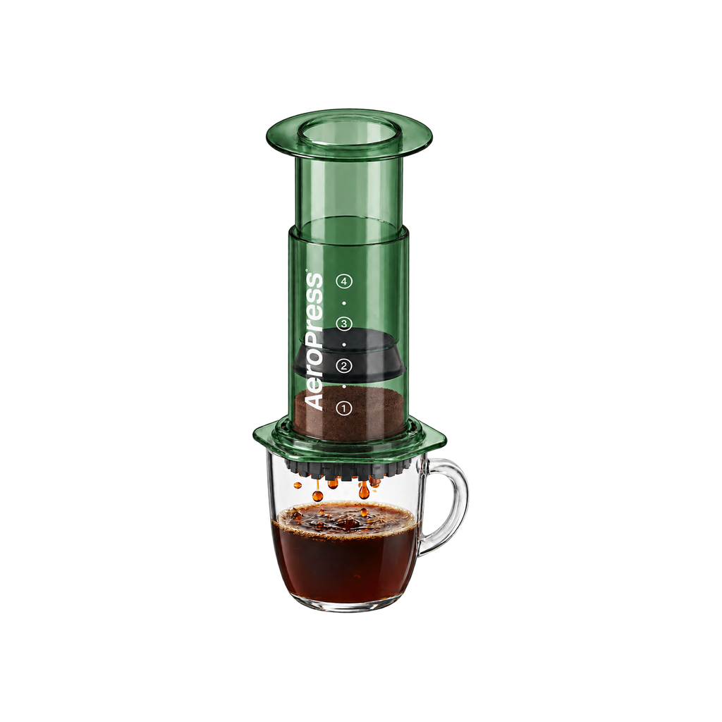 AeroPress Coffee Maker – Clear & Colored — Green — elevated product view