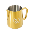 Barista Space Gold Milk Pitcher – Stainless Steel Jug for Latte Art — 350ml — elevated product view