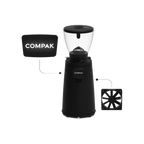 Compak E8 OD Grinder – 83mm, With Red Speed Burrs — original photo; transparent background