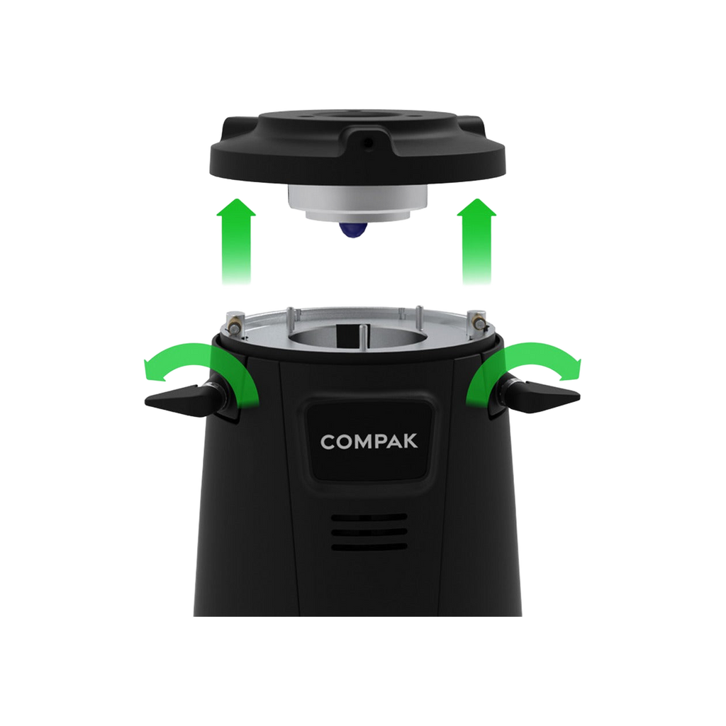 Compak E8 OD Grinder – 83mm, With Red Speed Burrs — original photo; transparent background