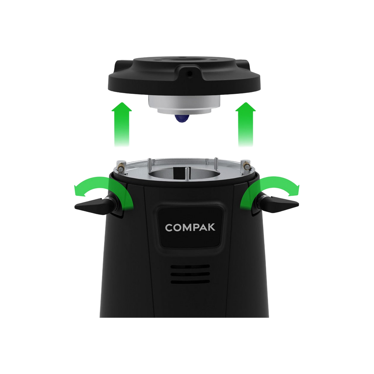 Compak E8 OD Grinder – 83mm, With Red Speed Burrs — original photo; transparent background