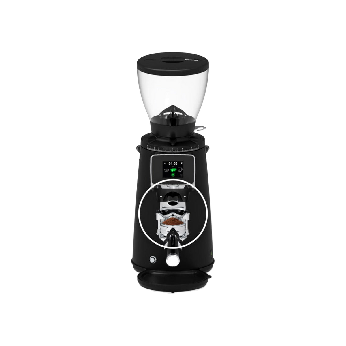 Compak E8 OD Grinder – 83mm, With Red Speed Burrs — original photo; transparent background
