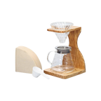 Hario V60 Olive Wood Stand Set — transparent product image