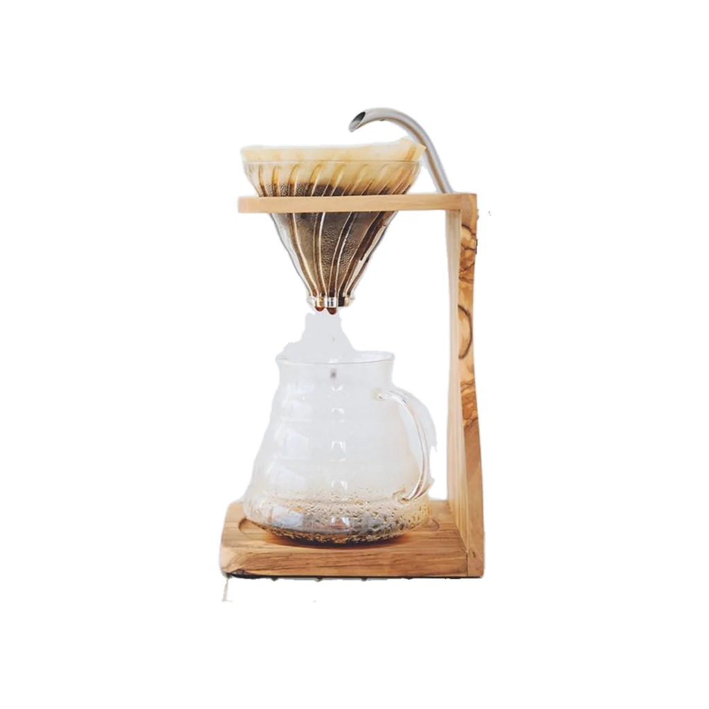 Hario V60 Olive Wood Stand Set — transparent product image