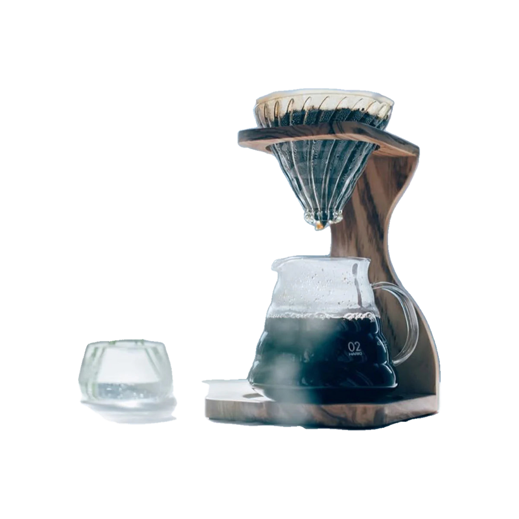 Hario V60 Olive Wood Stand Set — transparent product image