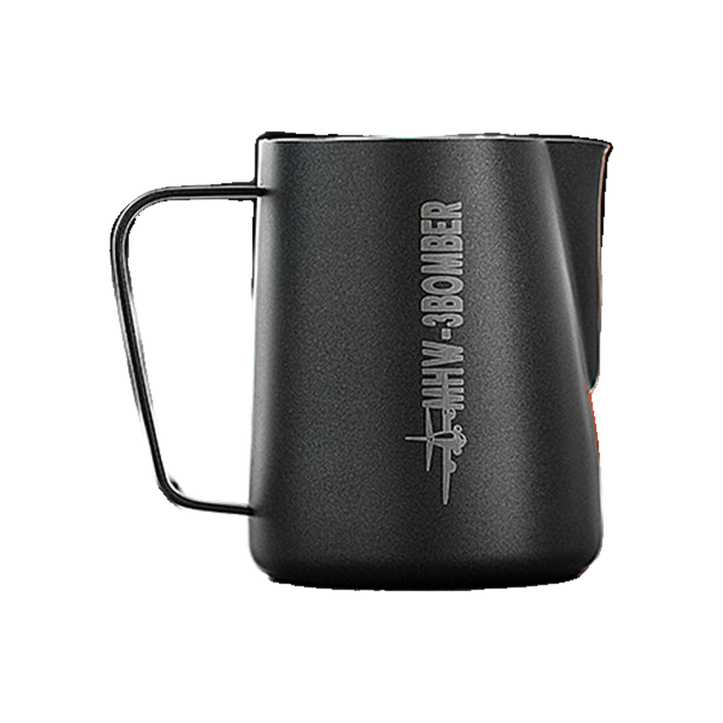 MHW-3Bomber - Milk Pitcher 3.0 450ml - Matte Black Round Spout — transparent product image