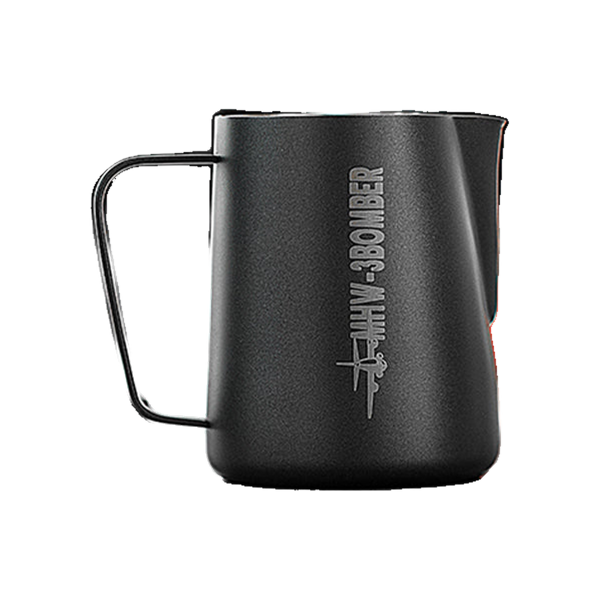 MHW-3Bomber - Milk Pitcher 3.0 450ml - Matte Black Round Spout — transparent product image