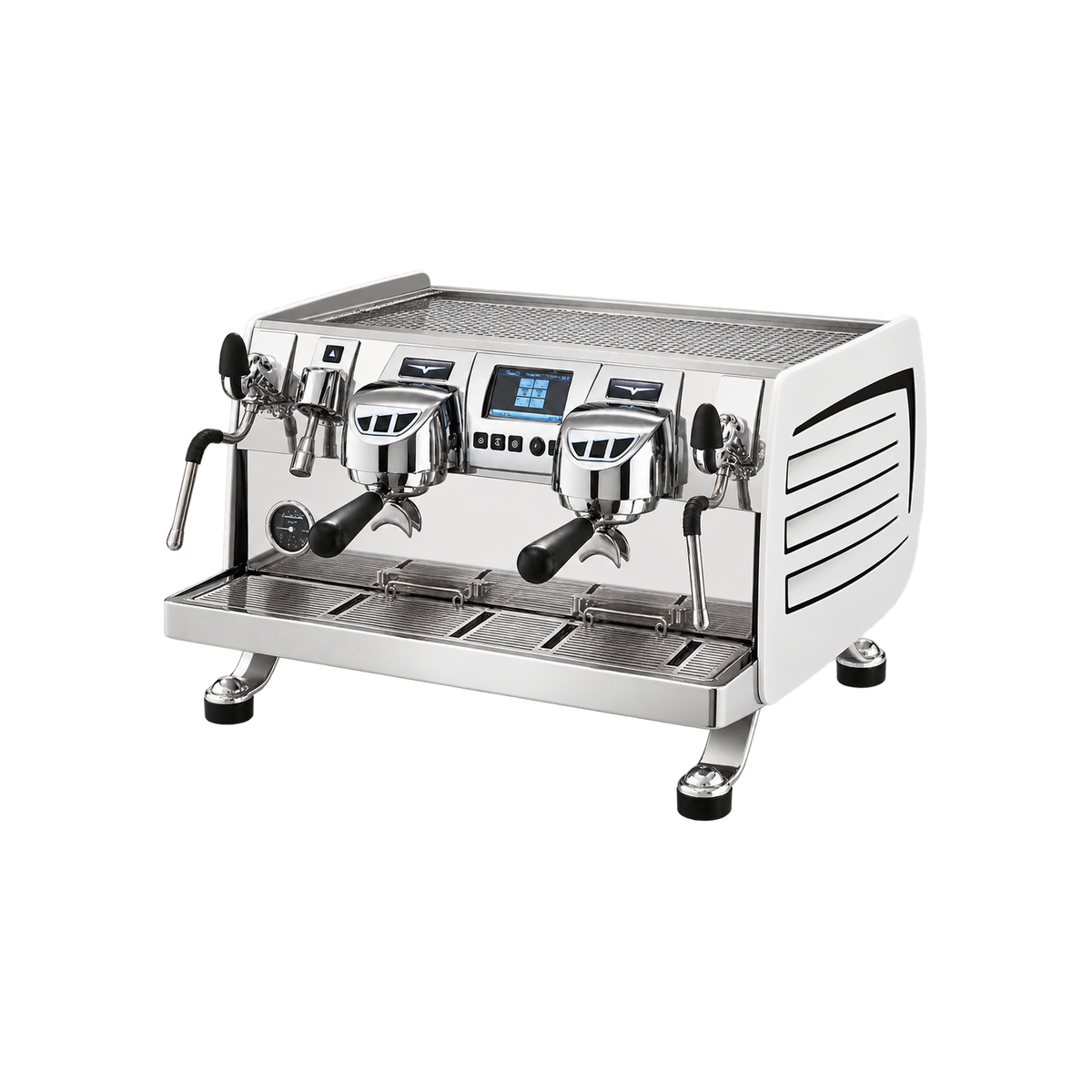 Victoria Arduino 388 Black Eagle Gravitech 2 Group — White / Without Easy Cream System; consistent elevated view, square transparent image