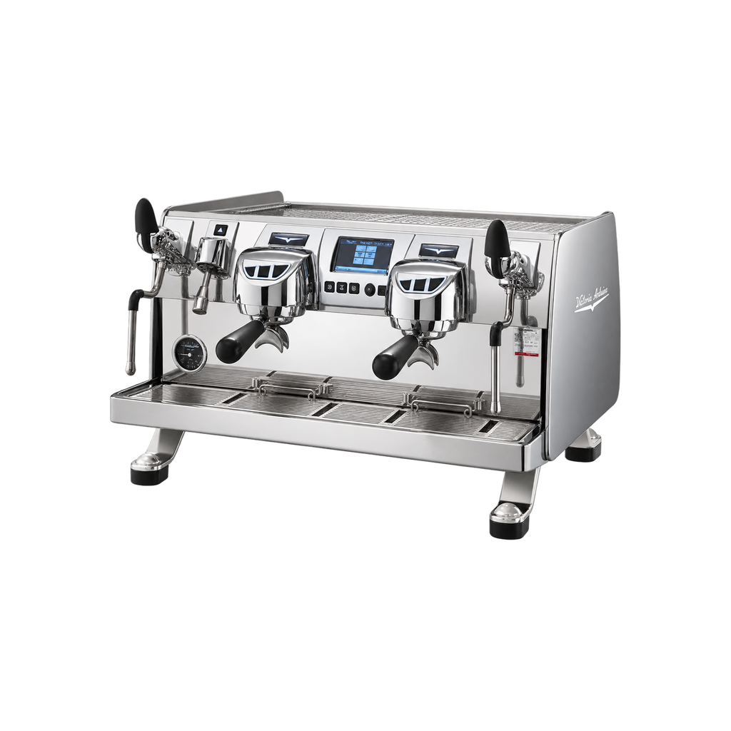 Victoria Arduino 388 Black Eagle Volumetric 2 Group — 2 Group / Silver, 2 Group / Stainless With Stainless Steel Eagle; consistent elevated view, square transparent image
