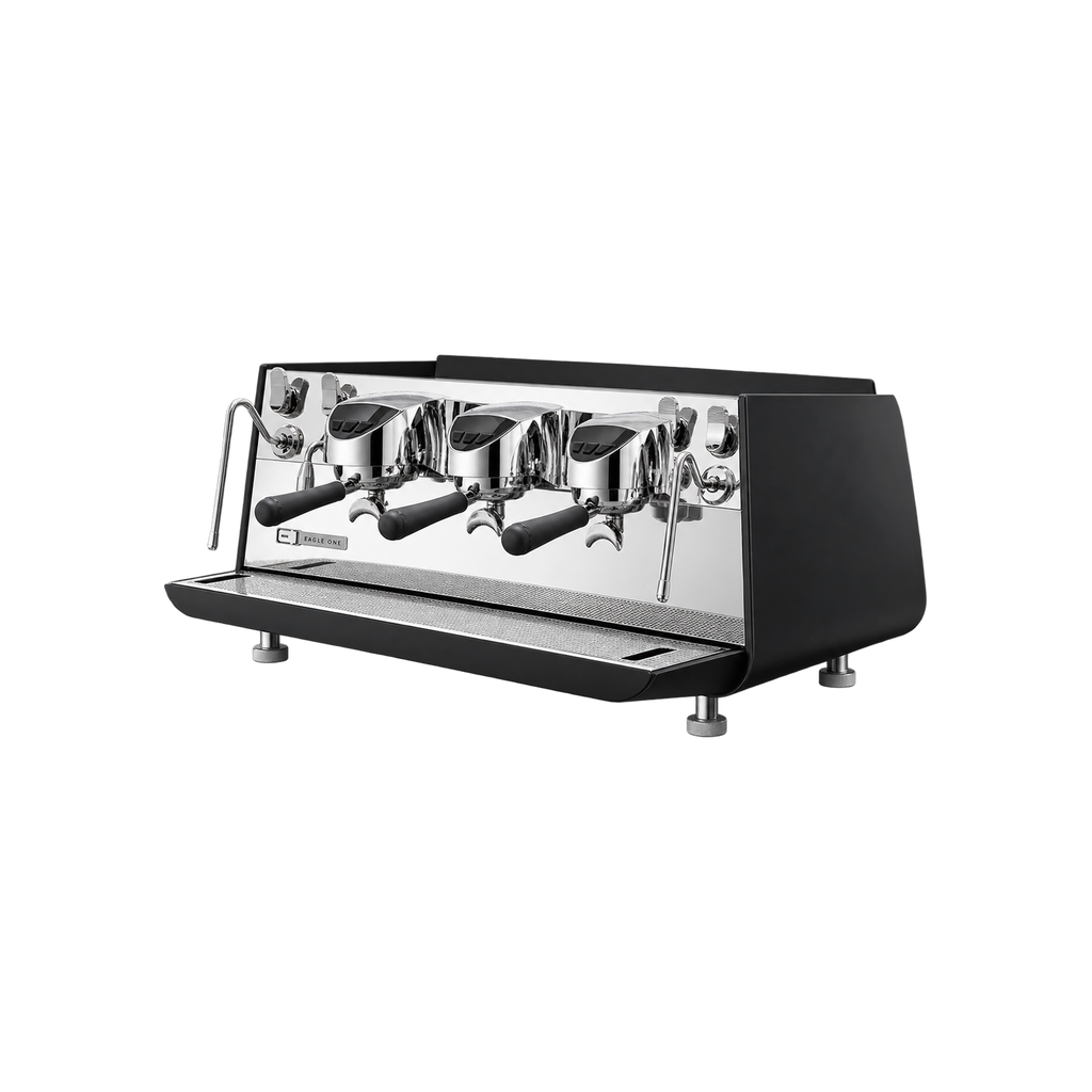 Victoria Arduino Eagle One NEO — 3 Group / Black; consistent elevated view, square transparent image