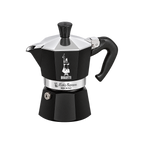 Bialetti Moka Expresso Coffee Maker - Red & Black — Black; consistent elevated view, square transparent image