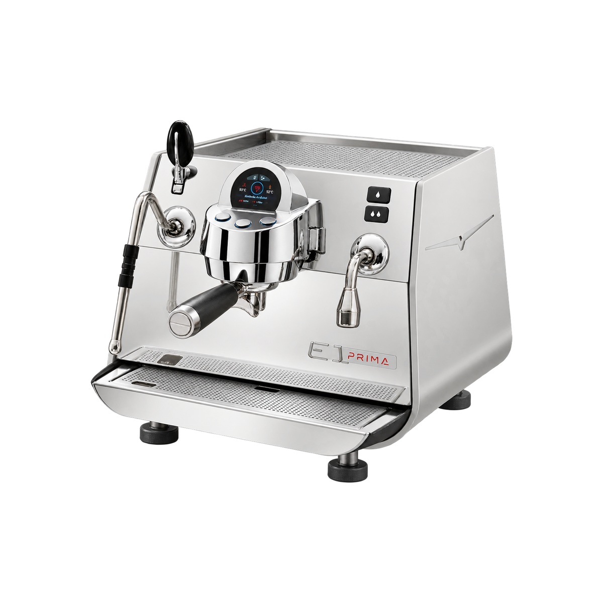 Victoria Arduino Eagle One Prima PRO – Single‑Group Precision Espresso Machine — Silver; consistent elevated view, square transparent image