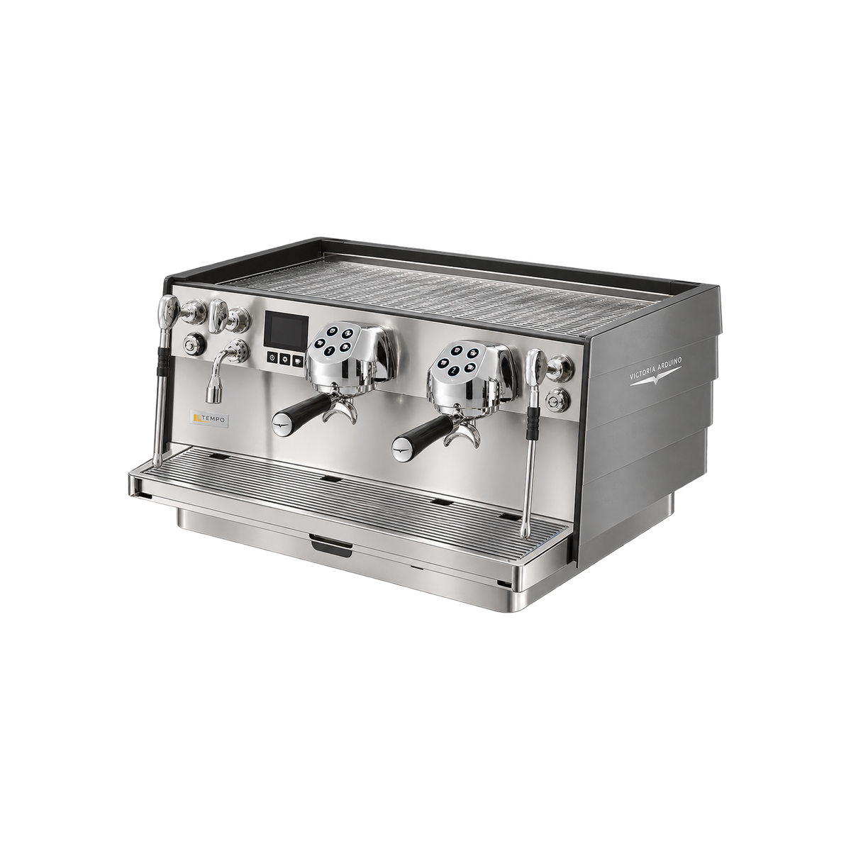 Victoria Arduino Eagle Tempo NEO — Stainless Steal / 2 group; consistent elevated view, square transparent image