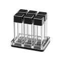 Normcore Coffee Bean Cellars with Stand — 6 Tubes / Transparent; consistent elevated view, square transparent image
