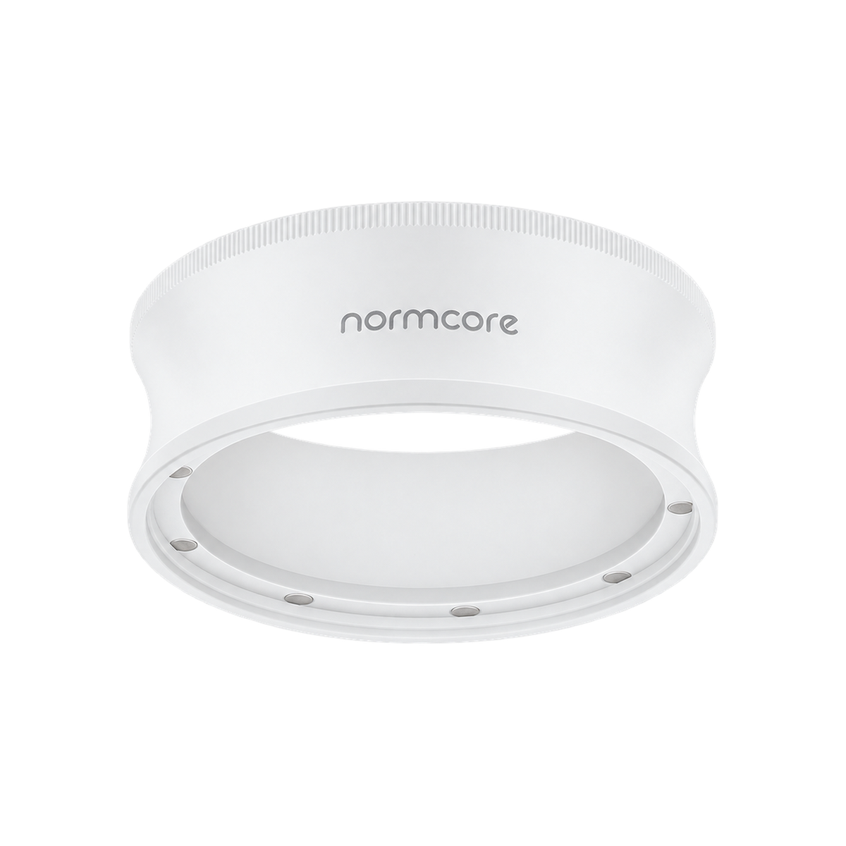 Normcore Magnetic Dosing Funnel V2 — Tall / 51mm / Teflon White, Tall / 54mm / Teflon White, Tall / 58mm / Teflon White; consistent elevated view, square transparent image
