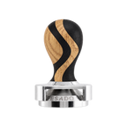 Pesado Tamper w/ Depth Adjuster 58.5mm — Ola; consistent elevated view, square transparent image