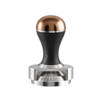 Pesado Tamper w/ Depth Adjuster 58.5mm — Black & Bronze; consistent elevated view, square transparent image