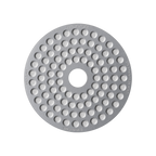 Normcore Ultra-Slim 0.8mm Puck Screen 316 Stainless Steel — 58.5mm Round hole in the middle / Stainless Steel; consistent elevated view, square transparent image