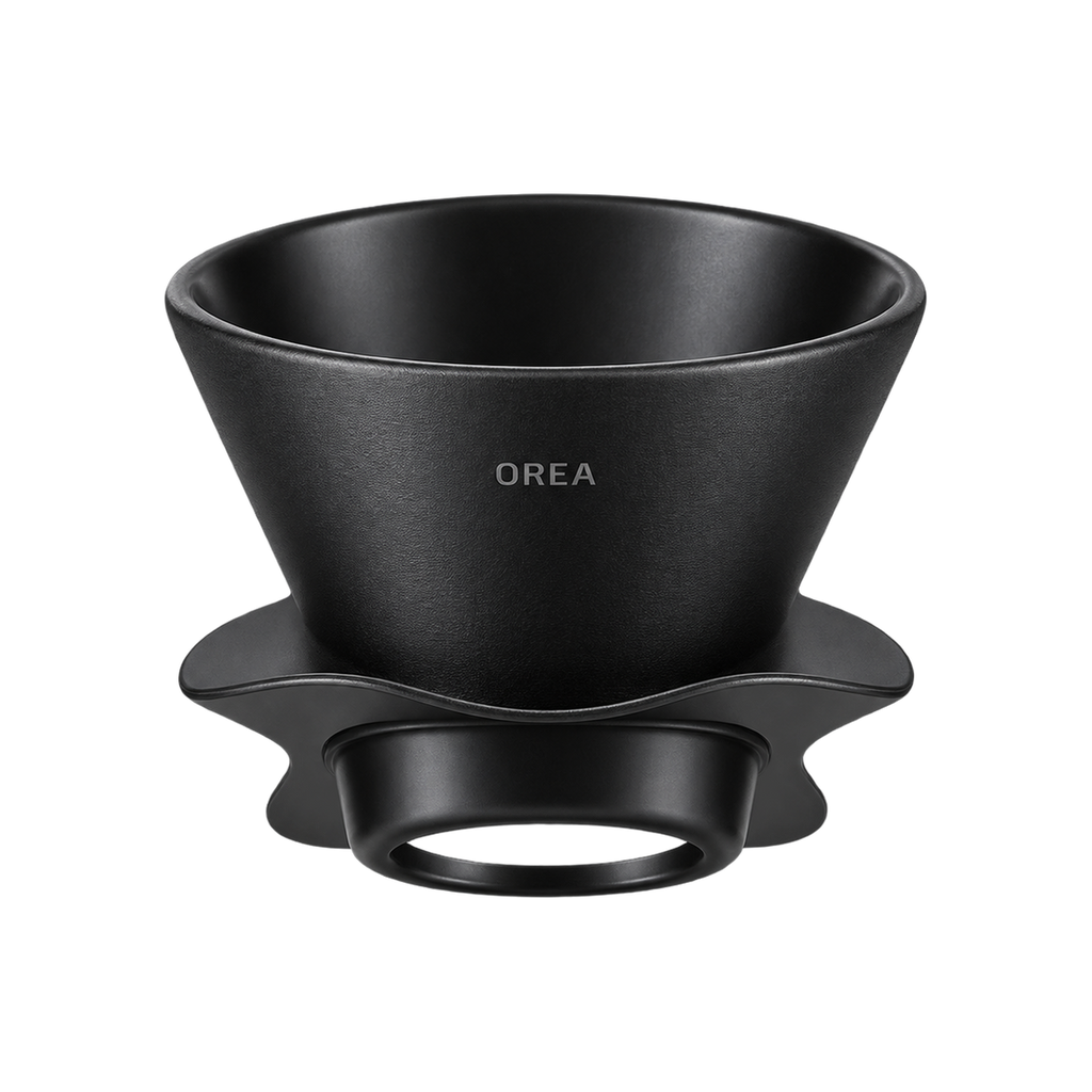 Orea O1 Brewer — Steel / Steel Obsidian; consistent elevated view, square transparent image