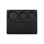 Normcore Wooden Tamping Mat — Black Oak; consistent elevated view, square transparent image