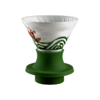 Hario Plum Motif Imari-Yaki Immersion switch dripper 02 — Carp; consistent elevated view, square transparent image
