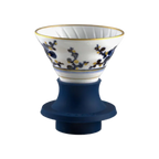 Hario Plum Motif Imari-Yaki Immersion switch dripper 02 — Gold Overglaze; consistent elevated view, square transparent image