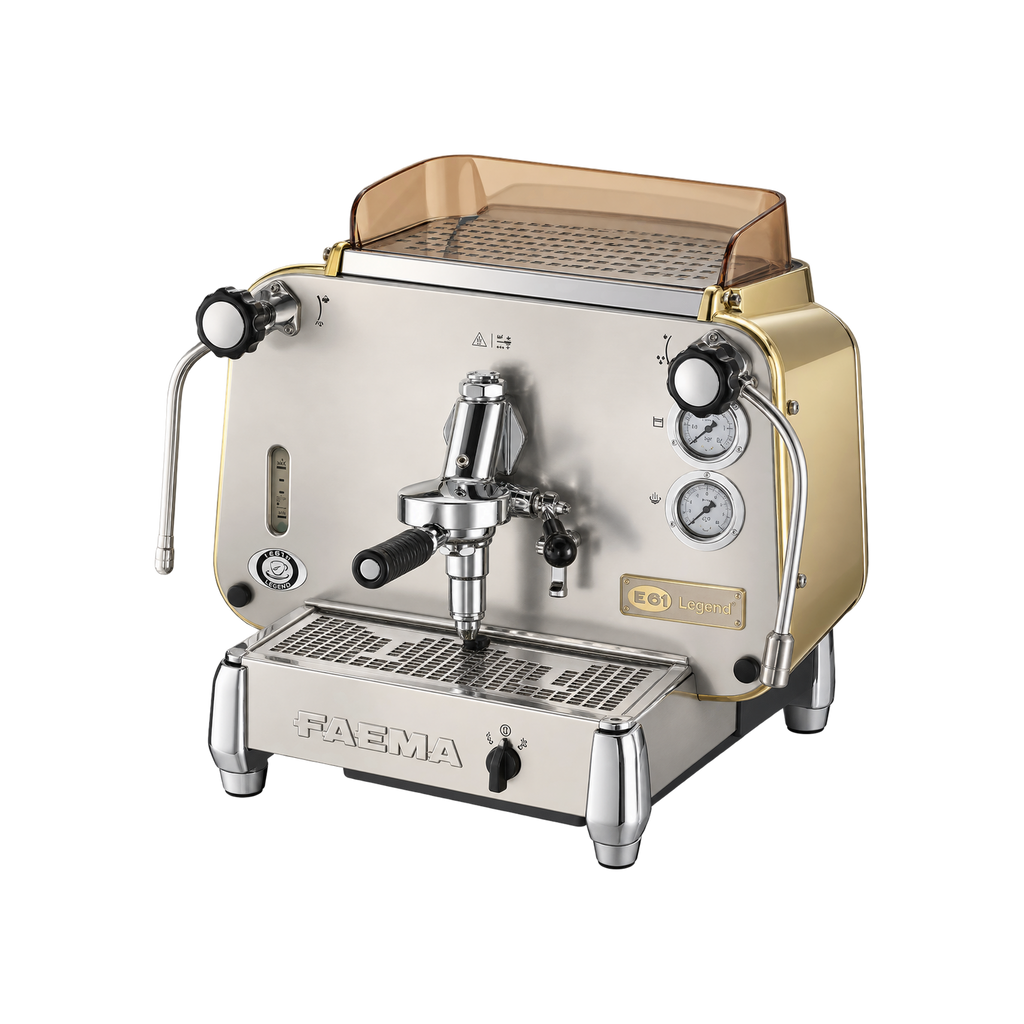 FAEMA E61 Legend Espresso Machine — 1 Group; consistent elevated view, square transparent image