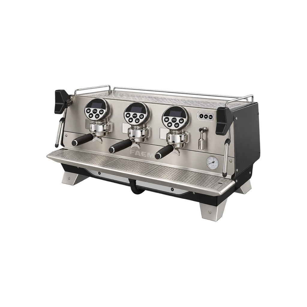 FAEMA President GTI Espresso Machine — 3 Group; consistent elevated view, square transparent image