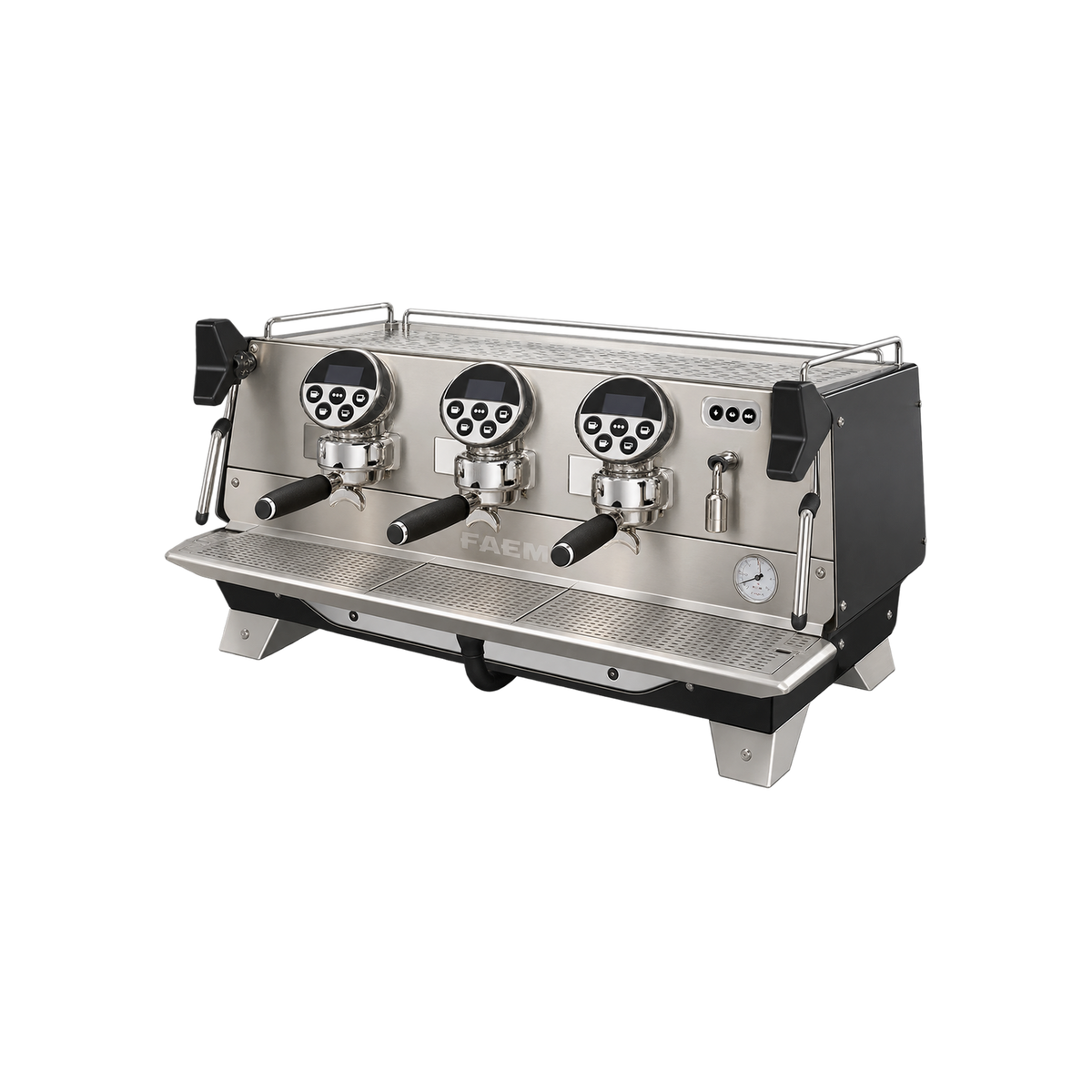FAEMA President GTI Espresso Machine — 3 Group; consistent elevated view, square transparent image