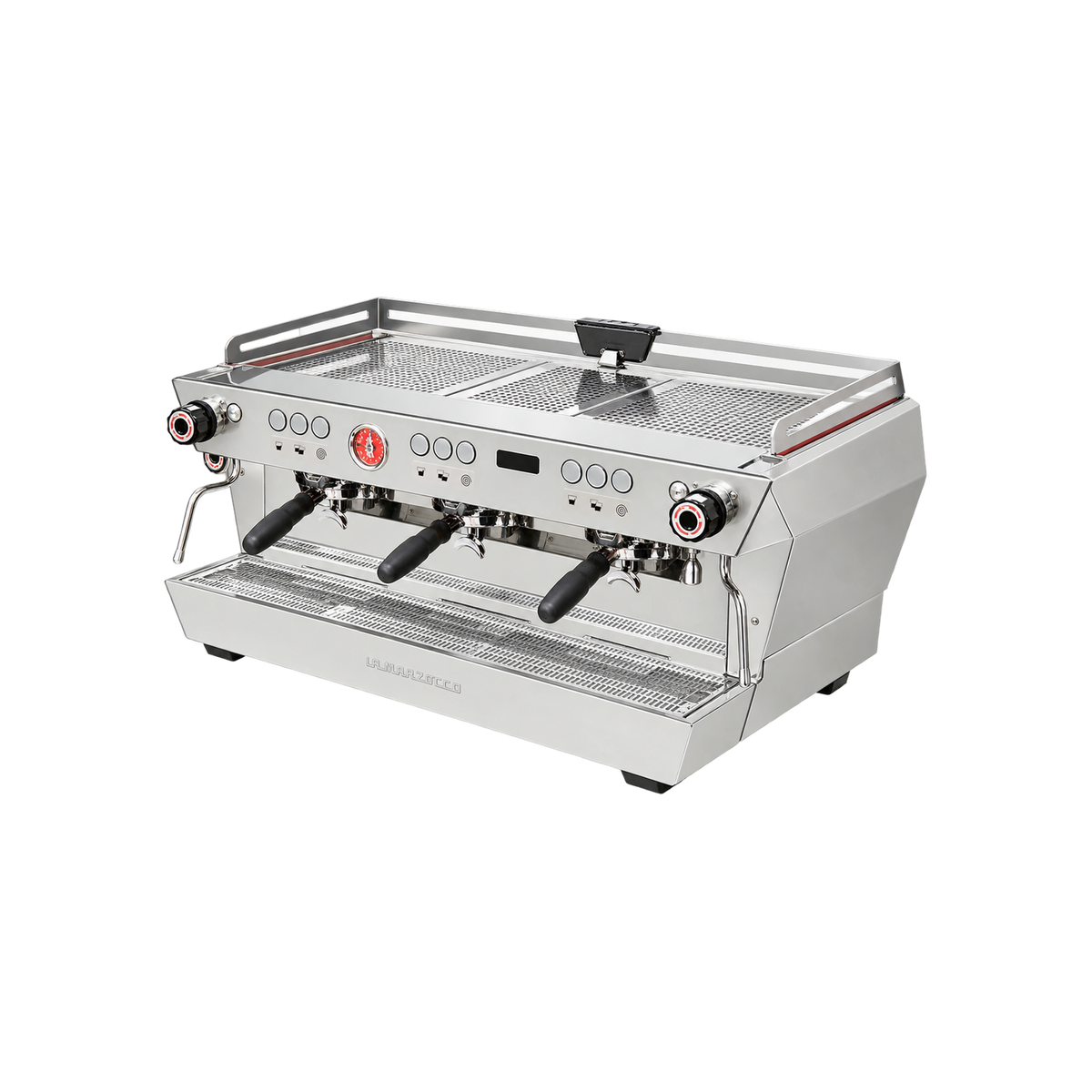 La Marzocco - KB90 Espresso Machine Two Group and Three Group — 3 Group; consistent elevated view, square transparent image