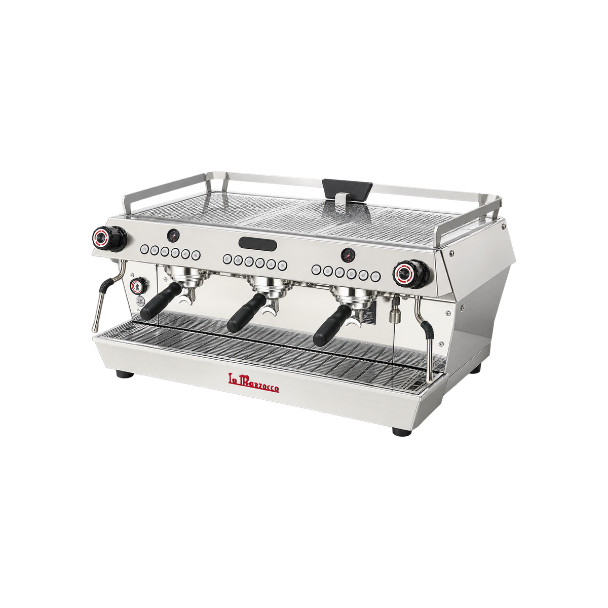 La Marzocco GB5 S Espresso Machine — 3 Group; consistent elevated view, square transparent image