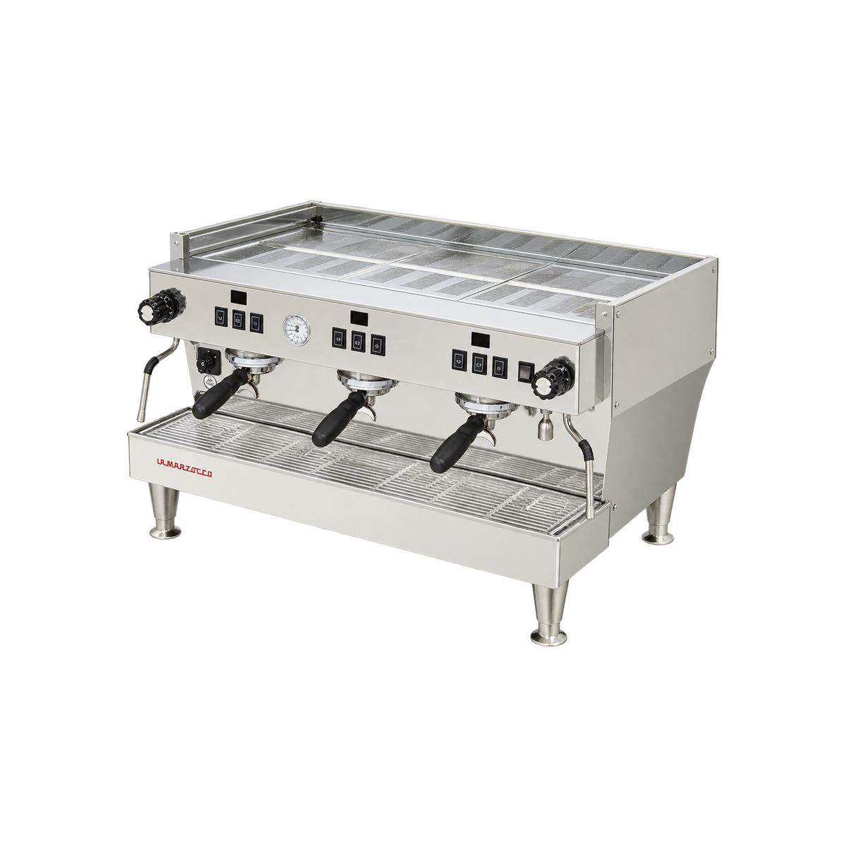 La Marzocco Linea Classic S AV Espresso Machine — 3 Group; consistent elevated view, square transparent image