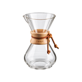 Chemex Classic Series Coffeemaker — 6 Cups; consistent elevated view, square transparent image