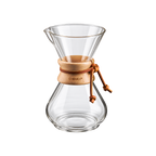 Chemex Classic Series Coffeemaker — 6 Cups; consistent elevated view, square transparent image