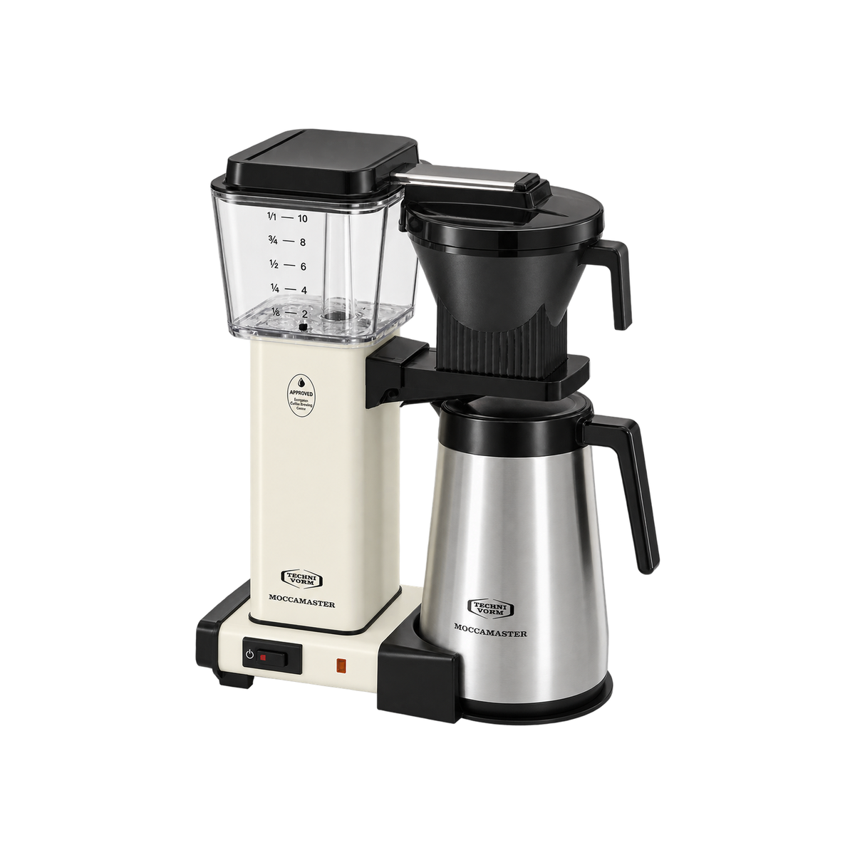 Moccamaster KBGT Coffee Machine — Cream; consistent elevated view, square transparent image