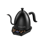 Brewista Artisan Variable Gooseneck Kettle – 1.0L Electric Kettle — Black; consistent elevated view, square transparent image