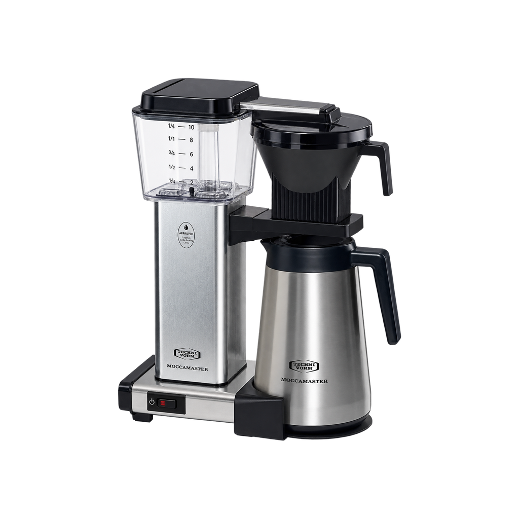 Moccamaster KBGT Coffee Machine — Silver; consistent elevated view, square transparent image