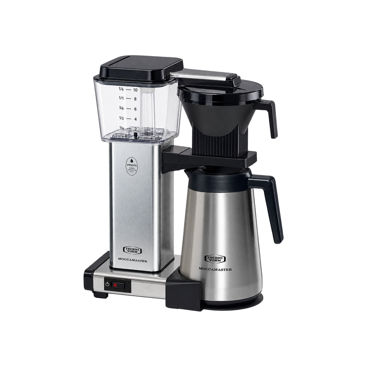 Moccamaster KBGT Coffee Machine — Silver; consistent elevated view, square transparent image