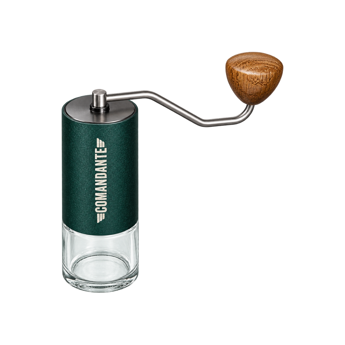 Comandante - C40 MK4 Nitro Blade Coffee Grinder - Steel Coating — Racing Green; consistent elevated view, square transparent image