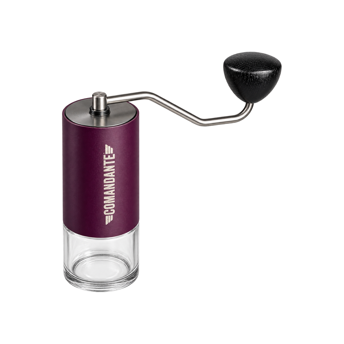 Comandante - C40 MK4 Nitro Blade Coffee Grinder - Steel Coating — Purple; consistent elevated view, square transparent image