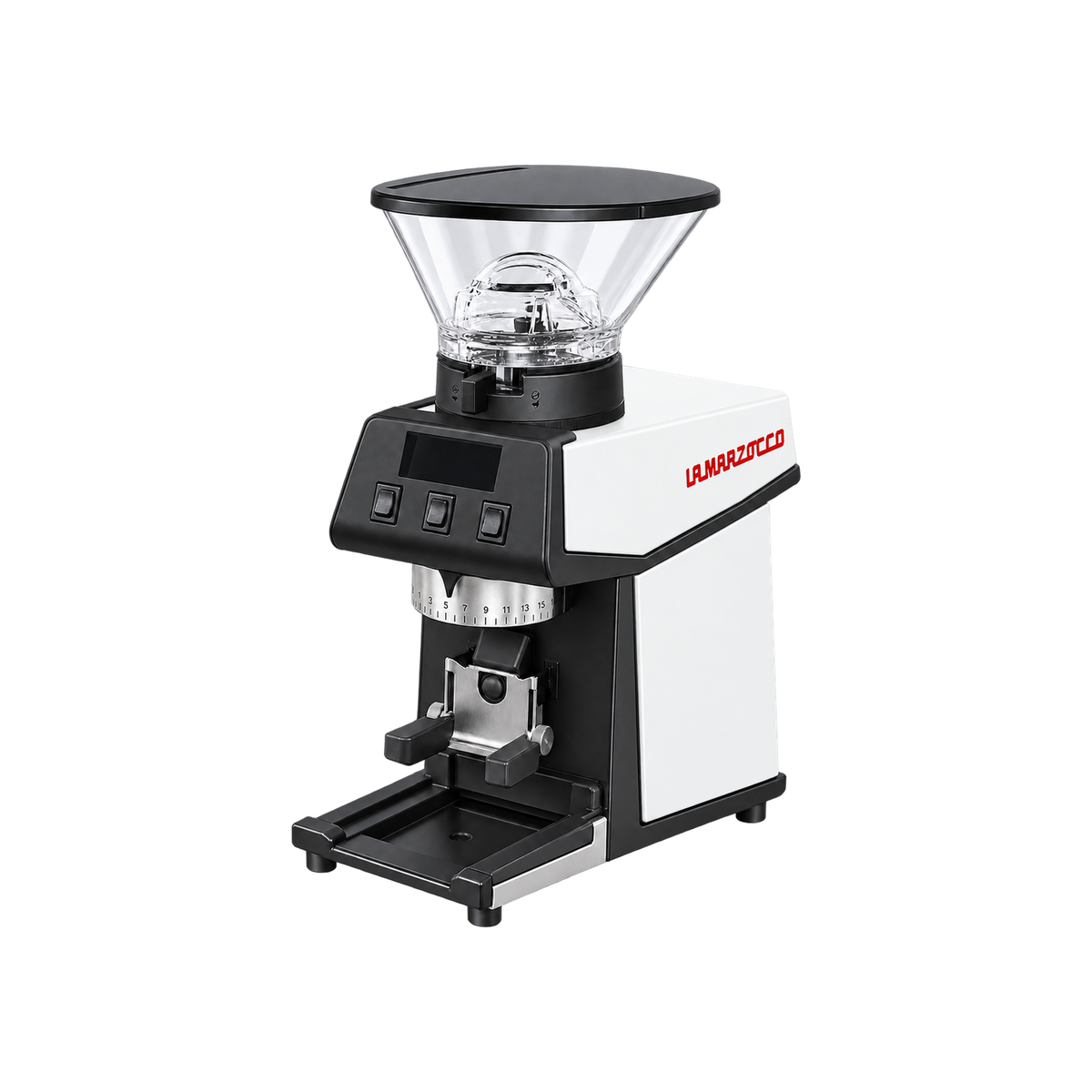 La Marzocco Pico Grinder — White; consistent elevated angle, square transparent image