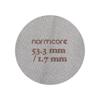 Normcore Puck Screen 316 Stainless Steel — 53.3mm; consistent elevated view, square transparent image