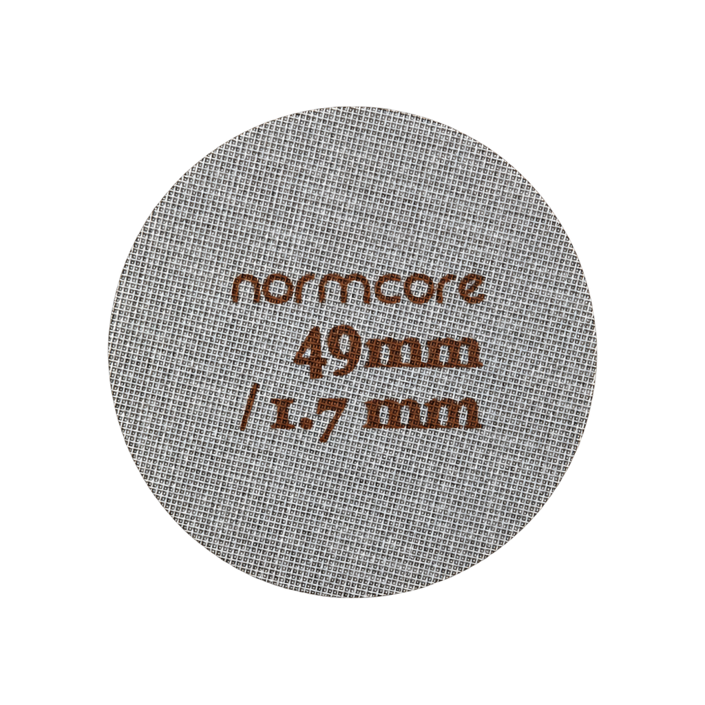 Normcore Puck Screen 316 Stainless Steel — 49mm; consistent elevated view, square transparent image
