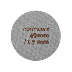 Normcore Puck Screen 316 Stainless Steel — 49mm; consistent elevated view, square transparent image