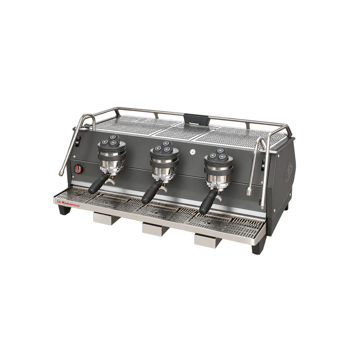 La Marzocco Strada S Espresso Machine – Two Group / Three Group — 3 Group; consistent elevated view, square transparent image