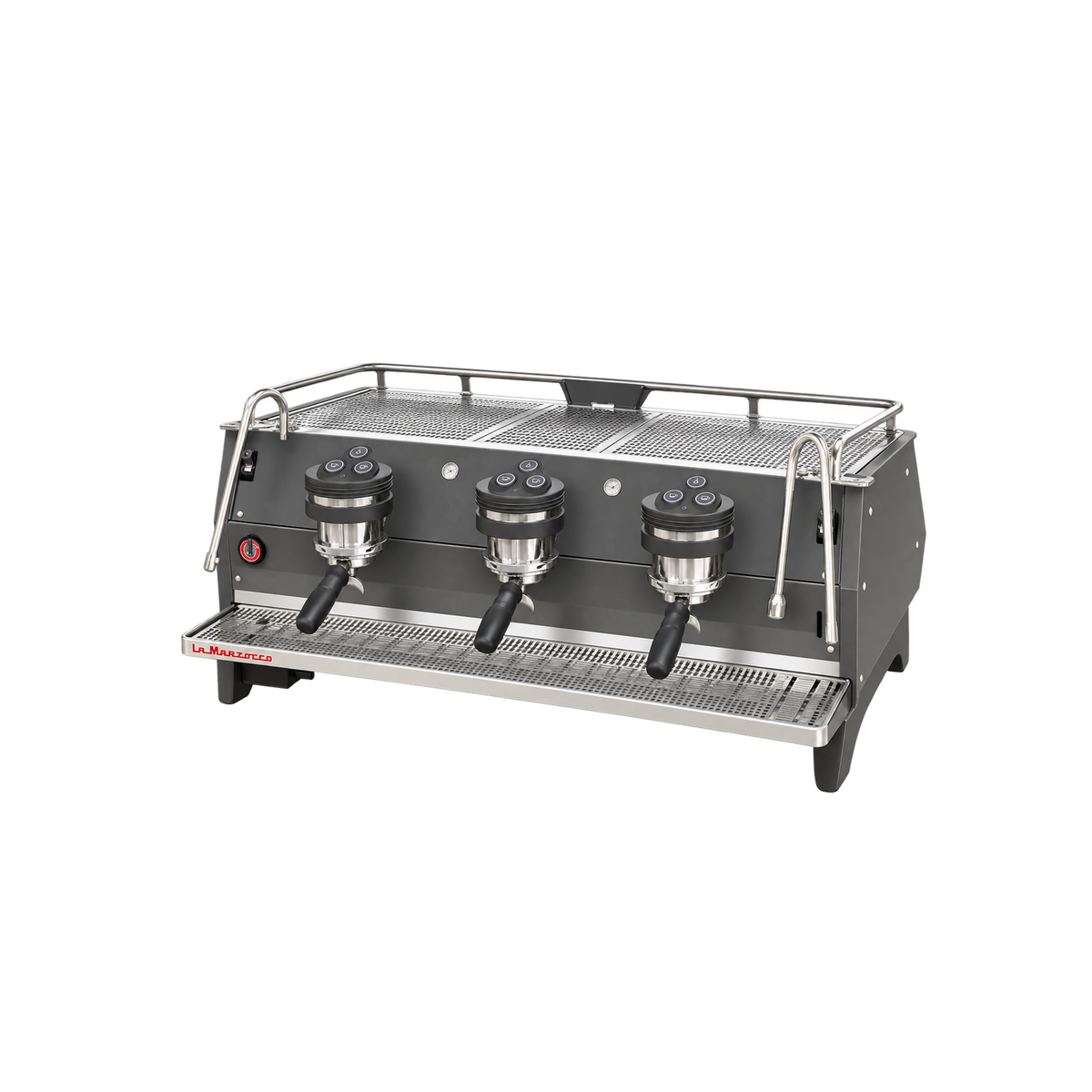 La Marzocco Strada S AV Espresso Machine — 3 Group; consistent elevated view, square transparent image