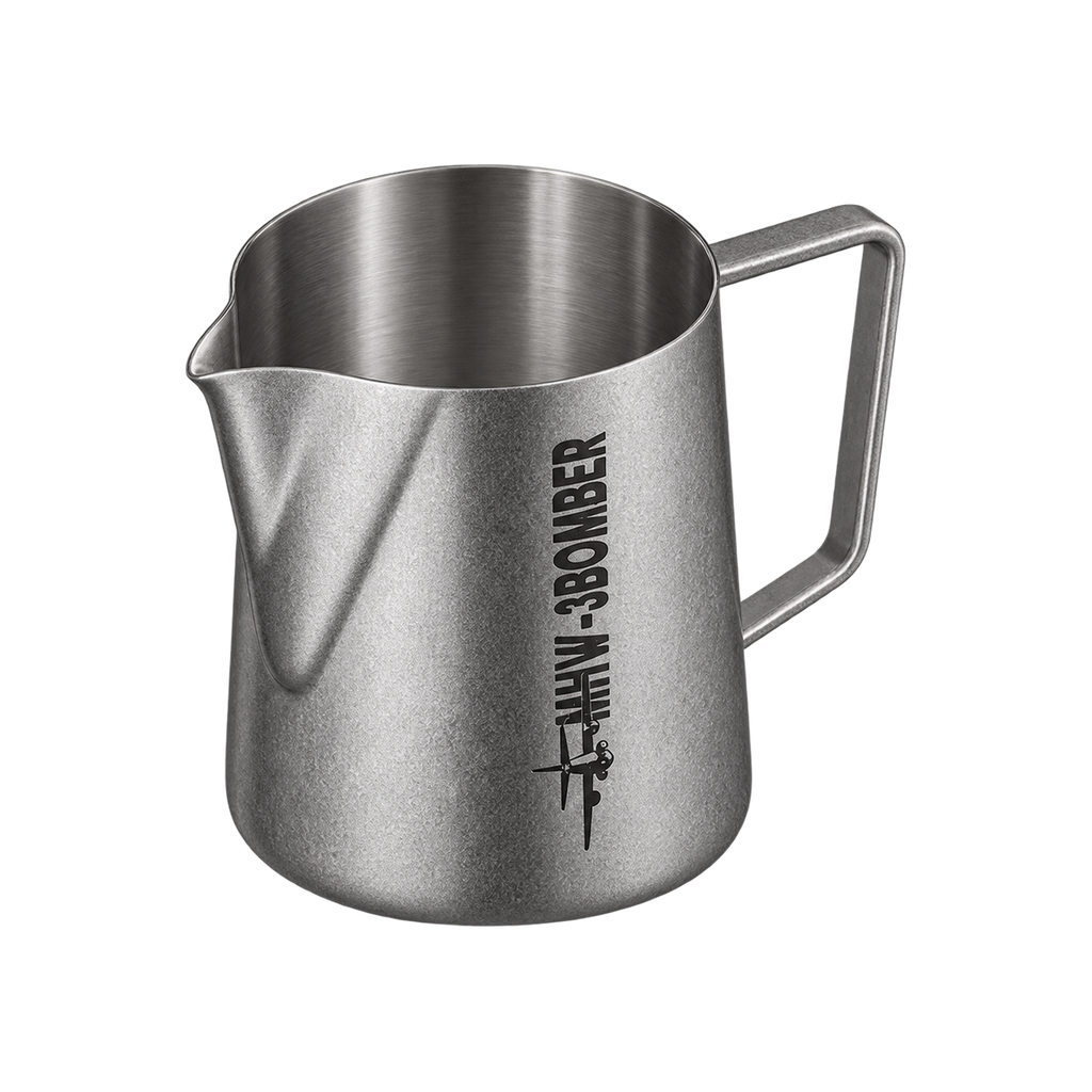 MHW-3Bomber - Milk Pitcher 5.0 600ml — Silver Spot; consistent elevated view, square transparent image